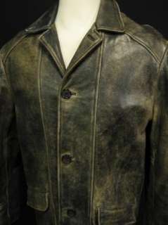Vintage Gordon & Ferguson Brown Distressed Heavy Leather Mens Jacket 