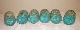 Old lt blue Ball Perfect Mason glass fruit jars canning qt size NR 