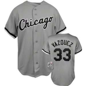 Javier Vazquez Majestic MLB Road Grey Replica Chicago White Sox Jersey