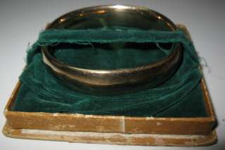   1905 Art Deco Etched Gold Bates & Bacon Bangle Winna Bracelet With Box