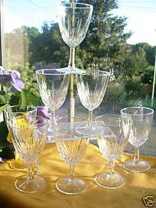 PRESSED GLASS 8 STARBURST AMPLE WINE GLASSES  