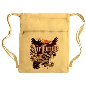 Messenger Bag Sack Pack Yellow Air Force US Grunge Any Time Any Place 
