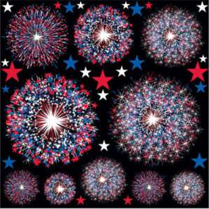 4th of July Fireworks Star USA 12x12 STICKERS Reminisce  