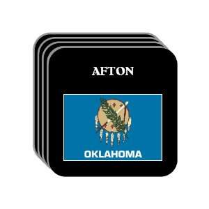 US State Flag   AFTON, Oklahoma (OK) Set of 4 Mini Mousepad Coasters