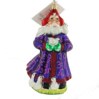   Radko Rare Peaceful Season Santa With Doves Christmas Ornament  