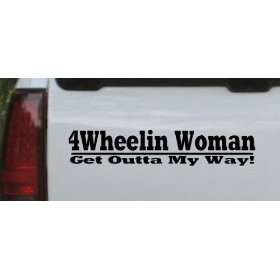 Wheelin Woman Off Road Car Window Wall Laptop Decal Sticker    Black 