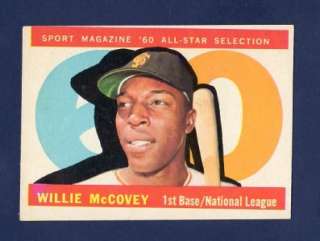 1960 TOPPS WILLIE McCOVEY ALL STAR   ROOKIE YEAR EX  