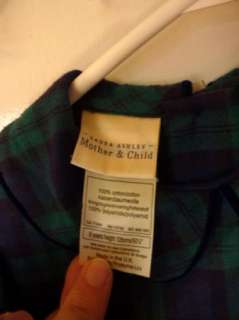   Mother & Child Girl Navy & Green Plaid Flannel Fall Dress 8 yr  
