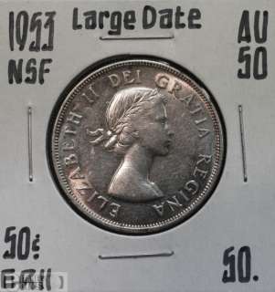 1953 LD Canada 50 cent graded AU 50  