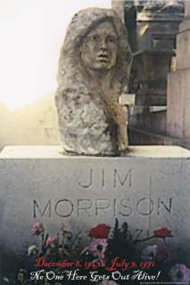 Jim Morrison Grave Site The Doors Poster Print Rare  