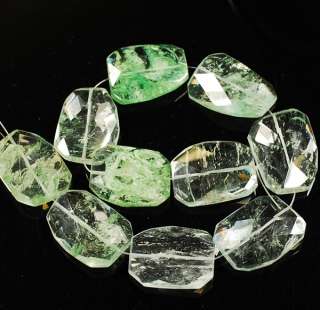 40mm Green Tourmalinated Crystal Nugget Bead 16(5905)f  