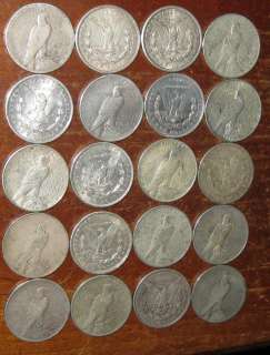   Roll 20 Morgan Peace Silver Dollar Coin Collection Scarce $$$  