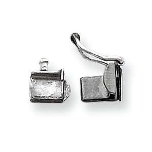 Sterling Silver 7.4 x 5.2mm Fold Over Tongue w/ Safety 