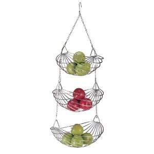  Wire 3 Tier Hanging Basket   Chrome