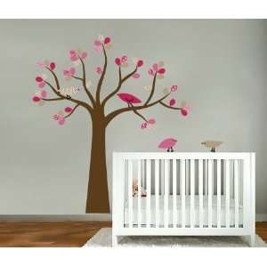 Kids tree vinyl wall decal with 4 penelope birds Cute for 