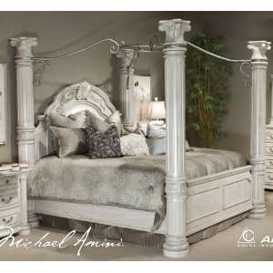  Aico Monte Carlo II Silver Pearl Queen Canopy Bed   N53010 