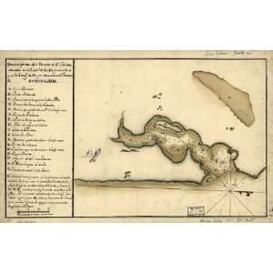  1700s map San Julian Bay, Argentina
