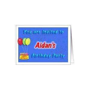  Aidans Birthday, Invitation to the Party Card Toys 