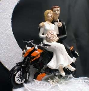   Field off road Dirt Bike Motorcycle wedding Cake topper Groom Top SEXY