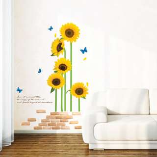 Sunflower Removable Wall Stickers Home Decals Mural  