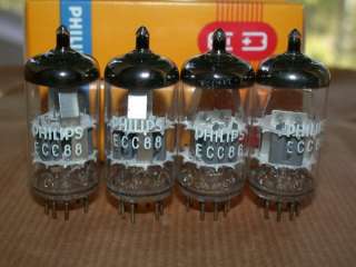 Philips ECC88  6DJ8 matched QUAD audio tubes (4) valves NEW Unused 