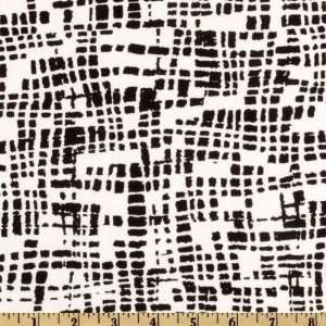  44 Wide Coffee Buzz Grid White/Black Fabric By The Yard 