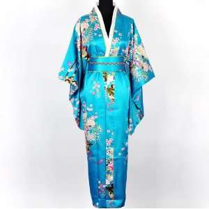   Deluxe Kimono Robe Yukata Japanese Gown Dress w/ Obi