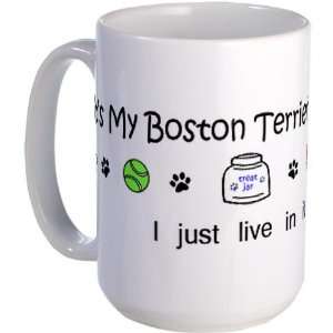  boston terrier Pets Large Mug by  Everything 