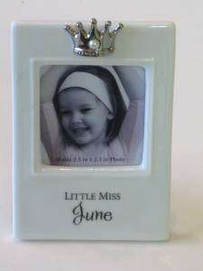 Little Miss June Princess Photo Frame w/Birthstone  