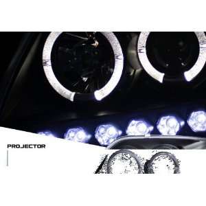 1997 2003 FORD EXPEDITION,SUV HEADLIGHT PROJECTOR, BLACK 1PC W/HALO W 