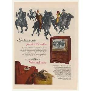  1952 Westinghouse Salem Chest TV Television Cowboys Print 