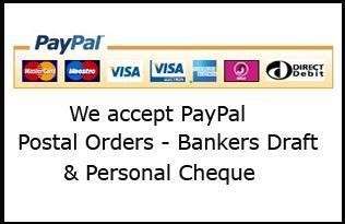 All goods will not be sent untill cheque has cleared.