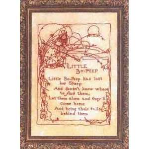  PT1541 Little Bo Peep Poem Redwork Embroidery Pattern by 