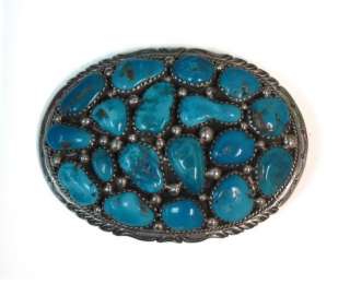 Oval Concho Turquoise 925 Sterling Silver Belt Buckle Sleeping Beauty 