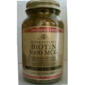   Potency Biotin 5000 mcg Bonus 60 Capsules
