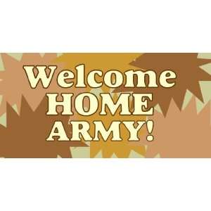 3x6 Vinyl Banner   Welcome Home Army Camouflage Starbursts 