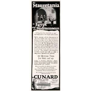  1926 Ad Cunard Egypt Mediterranean World Cruise Mauretania 
