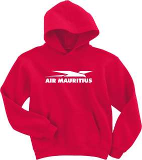 Stylish Red Hoody in cool cotton with a White Vintage Airline Logo.