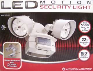 Lithonia 2 Head LED Motion Security Flood Light 180° Motion Activated 