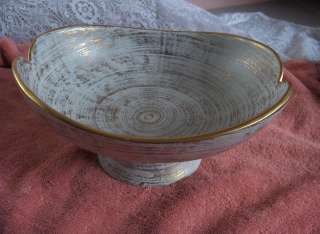 Vintage Royal Haeger Centerpiece Pedestal Bowl Gold Tweed 306