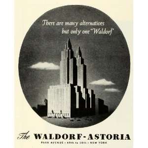  1945 Ad Waldorf Astoria Building Hotel Luxury Lodging Park 