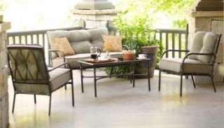 NEW 4 Piece Outdoor Conversation Patio Set   2 Chairs, Loveseat 