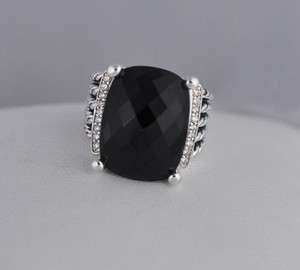 David Yurman 20x15MM Black Onyx Wheaton SS Ring  