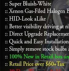 H10 9040 9045 White HID Xenon Halogen Fog Light Bulbs  