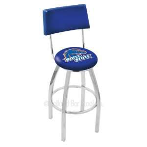   Boise State University 25 Inch Chrome Swivel Bar Stool with Back Home