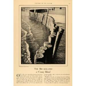   Coney Island Breakwater Rotan Amusement Park   Original Halftone Print