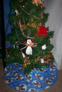 Table Top Handmade Christmas Tree Skirt ~ Snowman  
