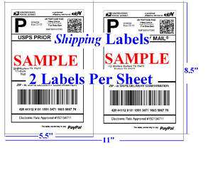 7000 Half Sheet Self Adhesive Shipping Labels 8.5 X 5.5  