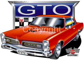 1967 PONTIAC GTO MUSCLE CAR T SHIRT #9427 NWT  