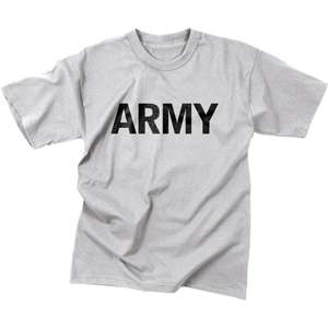 GRAY ARMY Short Sleeve Exercise Tee Training T SHIRT  